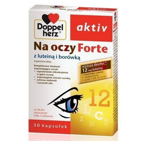 Doppelherz Activ Na Oczy Forte 30 Kaps.Wspomaga Prawidłowe Widzenie Luteina