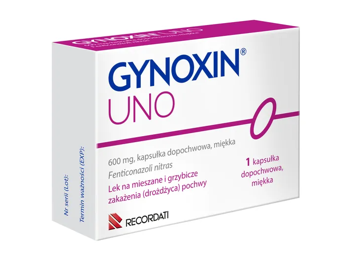 Gynoxin Uno, 600 mg, kapsułki dopochwowe, miękkie, 1 szt.