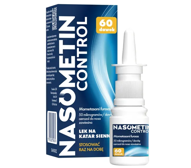 Nasometin Control, 50 mcg/dawkę, aerozol do nosa na alergię, 60 dawek
