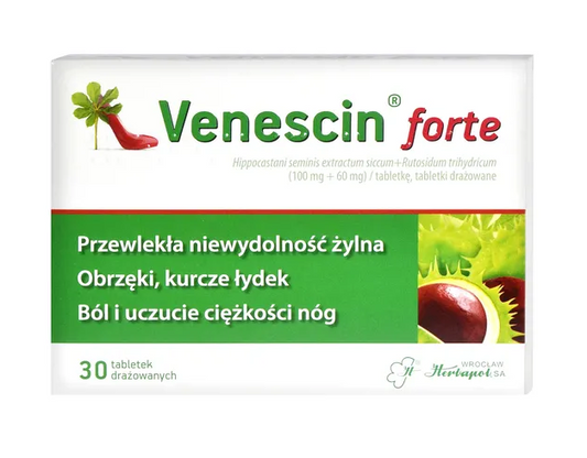 Venescin forte, tabletki drażowane, 30 szt.