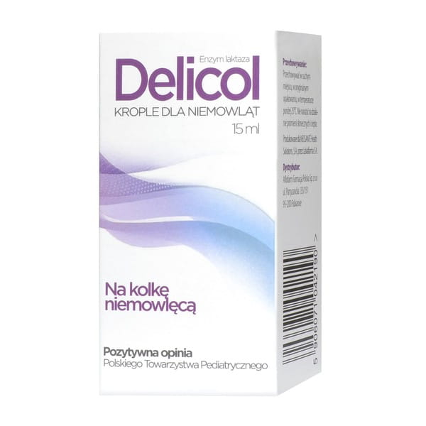 Delicol 15ml - krople dla niemowtląt na kolkę niemowlęcą.