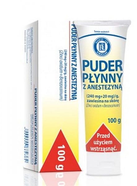 Puder płynny z anestezyną, zawiesina na skórę, 100 g (tuba) (Hasco)