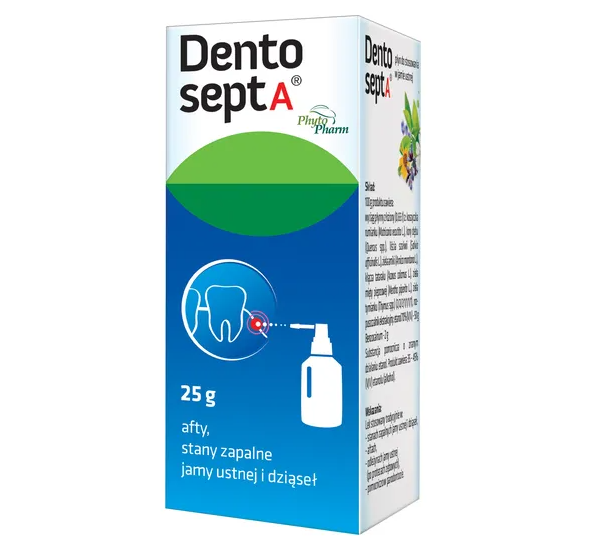 Dentosept A, płyn do stosowania w jamie ustnej, 25 g (pompka + aplikator)