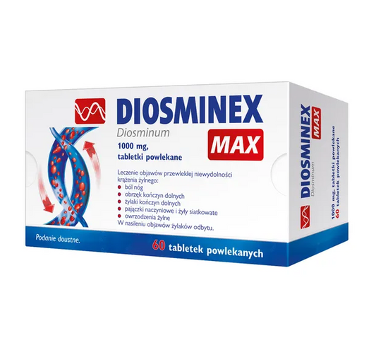 Diosminex Max, 1000 mg, tabletki powlekane, 60 szt.