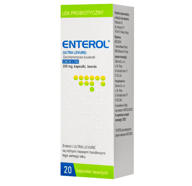 Enterol, 250 mg, lek probiotyczny, kapsułki, 20 szt.