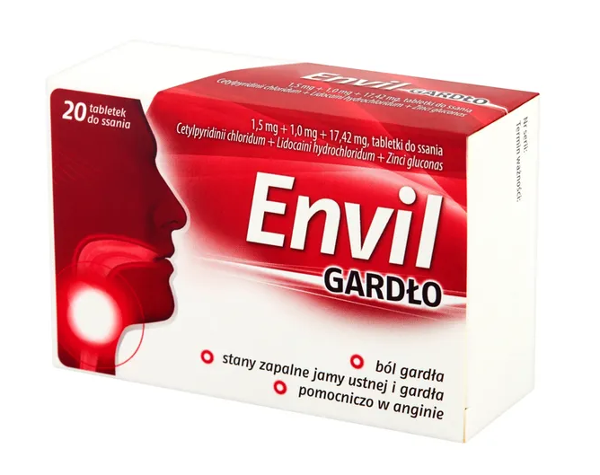 Envil gardło, tabletki do ssania, 20 szt.