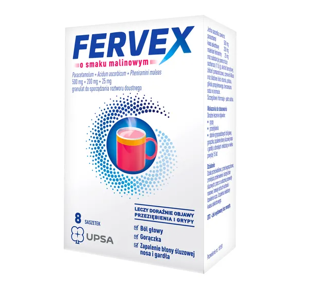 Fervex 8 saszetek - smak malinowy