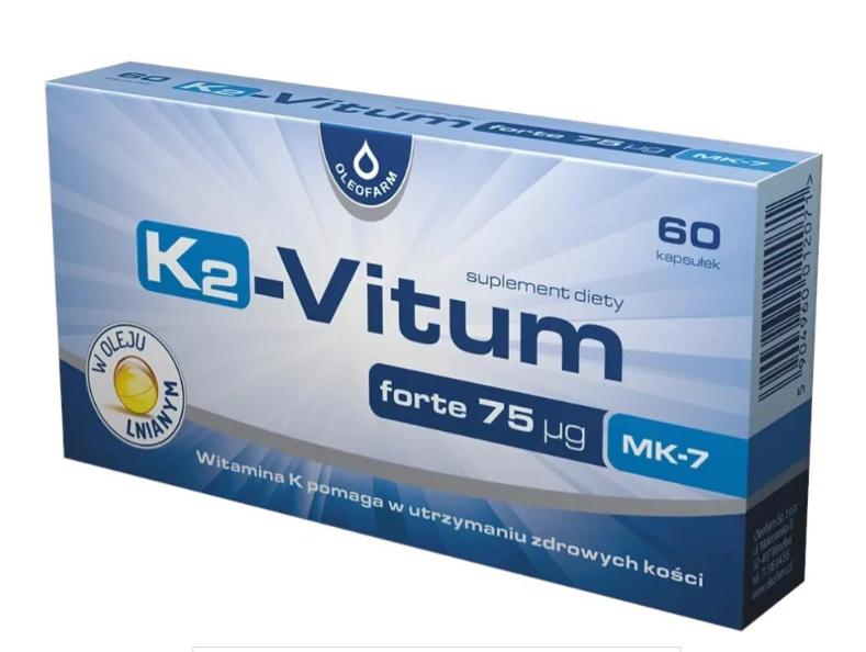 K2-Vitum Forte 75 μg MK-7, 60 kapsułek