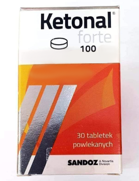 Ketonal forte, 100 mg, tabletki powlekane, 30 szt.