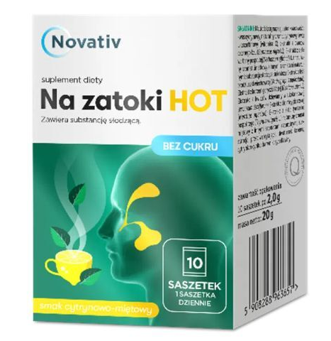 Novativ Na zatoki Hot bez cukru, 10 saszetek.