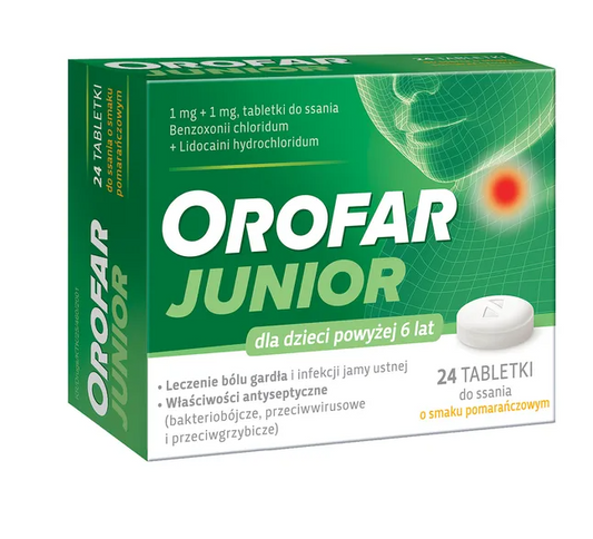 Orofar Junior (Orofar Total Action), tabletki do ssania, 24 szt.