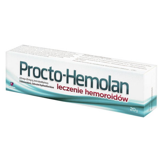 Procto-Hemolan, (50 mg+20 mg)/g, krem doodbytniczy, 20 g