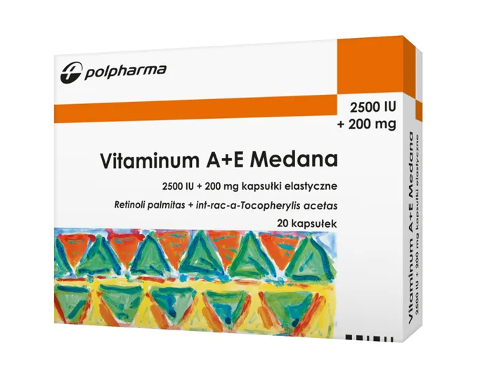 Vitaminum A+E Medana, 2500 j.m.A + 200 mg E, kapsułki, 20 szt.