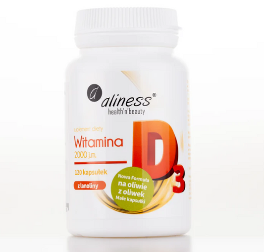 Aliness Witamina D3 2000 IU, 120 kapsułek