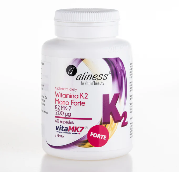 Aliness Witamina K2 Mono FORTE MK-7 200 µg z Natto, 60 kapsułek
