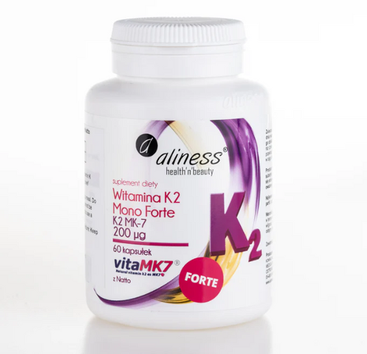 Aliness Witamina K2 Mono FORTE MK-7 200 µg z Natto, 60 kapsułek