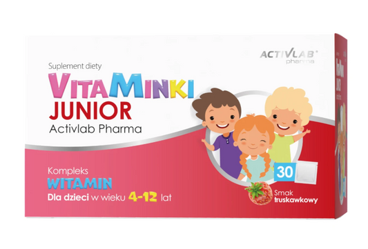 VitaMinki JUNIOR Activlab Pharma 4-12 lat, Truskawka