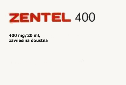 Zentel, zawiesina doustna, (400 mg / 20 ml), 20 ml