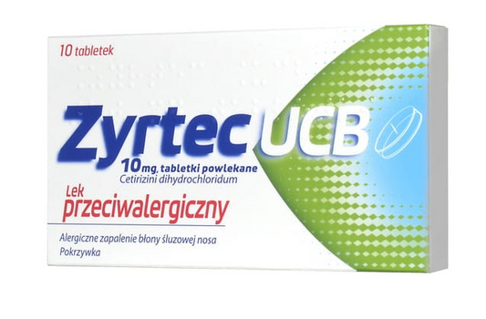 Zyrtec UCB, 10 mg, tabletki powlekane, 10 szt.
