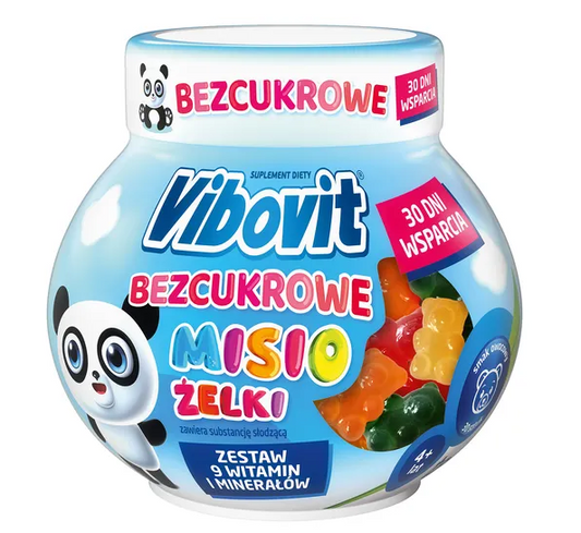 Vibovit Bezcukrowe Misio Żelki, smak owocowy, 120 g (ok. 30 szt.)
