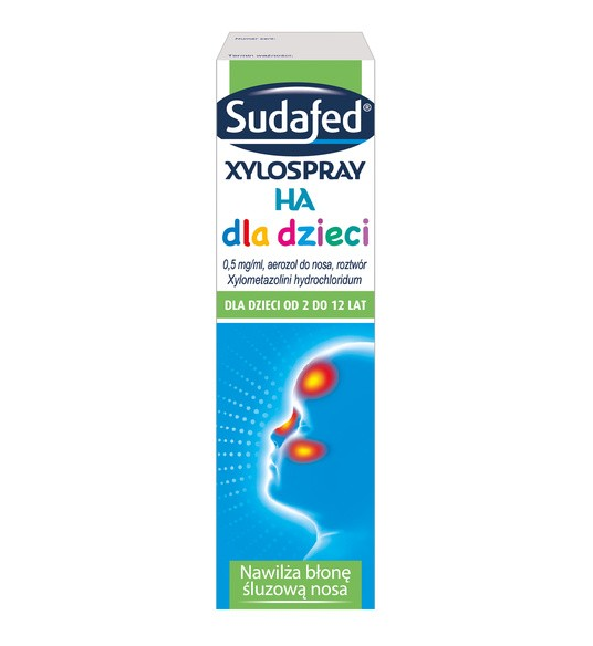 Sudafed XyloSpray HA dla dzieci, 0,5mg/ml, aerozol do nosa, 10 ml